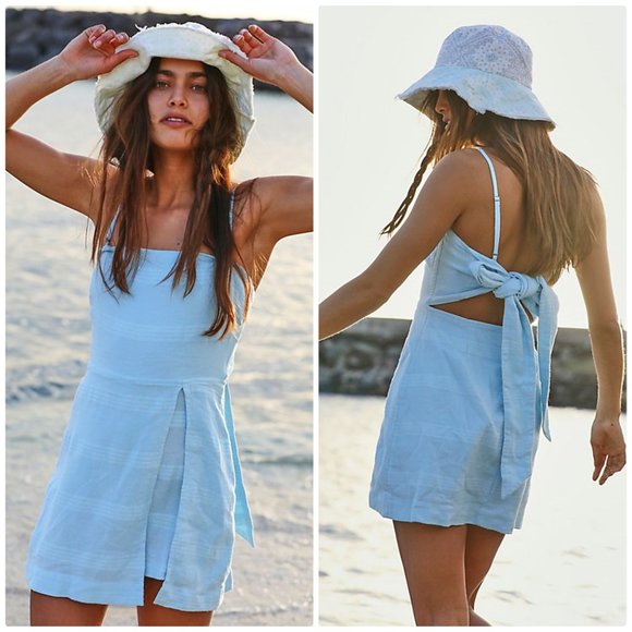 Free People Pants - FREE PEOPLE go get 'em skort romper hint of sky blue